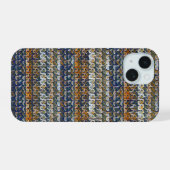 Moderne golvende abstracte geometrische patroon 12 iPhone 15 case (Achterkant horizontaal)