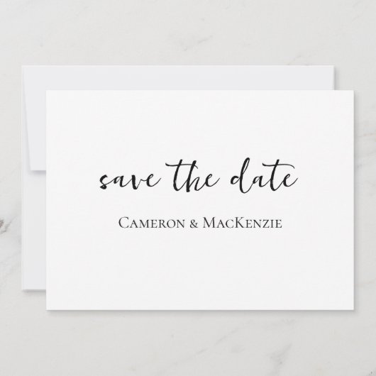 Moderne golvende foto bruiloft Save the Date uitno (Achterkant)