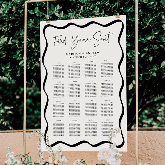 Moderne Golvende Frame Cream 16 Zitplaatsen Tafeli Poster