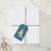 Moderne golvende kerstboom cadeaubijsluiting cadeaulabel (Met Touw)