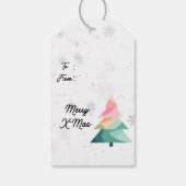 Moderne golvende kerstboom cadeaubijsluiting cadeaulabel (Achterkant)