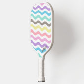 Moderne golvende lijnen | Pastel Waves Monogram Pickleball Paddle (Links)