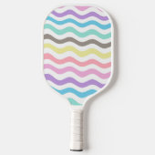 Moderne golvende lijnen | Pastel Waves Monogram Pickleball Paddle (Achterkant)