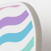 Moderne golvende lijnen | Pastel Waves Monogram Pickleball Paddle (Links Detail)