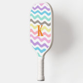 Moderne golvende lijnen | Pastel Waves Monogram Pickleball Paddle (Links)
