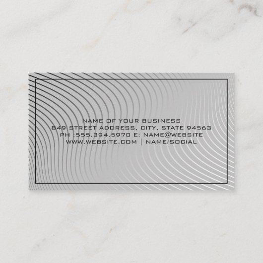 Moderne golvende lijnen visitekaartje (Achterkant)