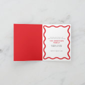 Moderne golvende rand check minimale kerstfoto feestdagen kaart (Binnen)