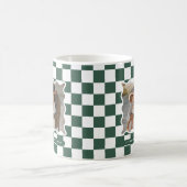 Moderne golvende rand check minimale kerstfoto koffiemok (Center)