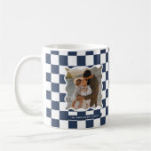 Moderne golvende rand check minimale kerstfoto koffiemok (Links)