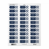 Moderne golvende rand controleren minimale kerst etiket (Full Sheet)