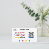 Moderne Google Review Kaart Sjabloon w / QR Code L Visitekaartje (Staand voorkant)