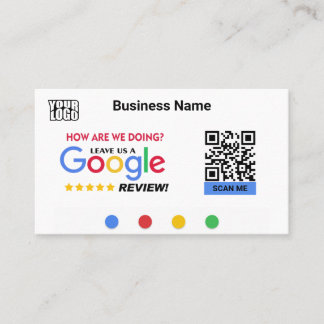 Moderne Google Review Kaart Sjabloon w / QR Code L Visitekaartje