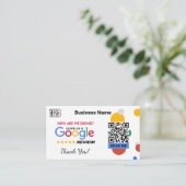 Moderne Google Review met QR Code Sjabloon Visitekaartje (Staand voorkant)