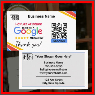 Moderne Google Review w / QR Code Link Sjabloon Visitekaartje