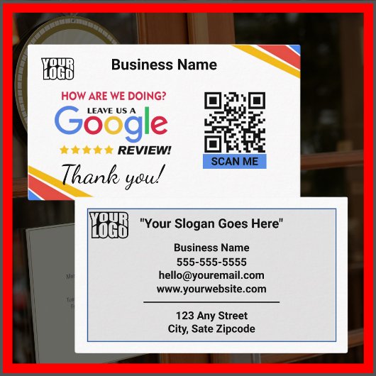 Moderne Google Review w / QR Code Link Sjabloon Visitekaartje