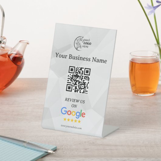Moderne Google reviews qr code tafel sign Reclamebord Met Voetstuk (Insitu)