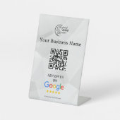 Moderne Google reviews qr code tafel sign Reclamebord Met Voetstuk (Voorkant)