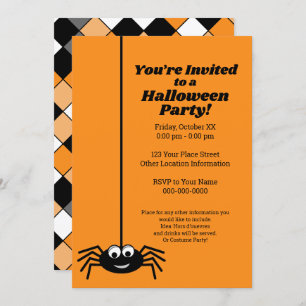 Moderne Googly Eye Spider Halloween Party Kaart