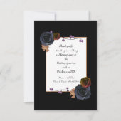 Moderne Goth Huwelijk Zwart Foto Bedankkaart (Achterkant)