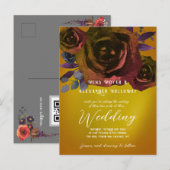 Moderne Gothic Donkere Rozen QRC Briefkaart (Voorkant / Achterkant)