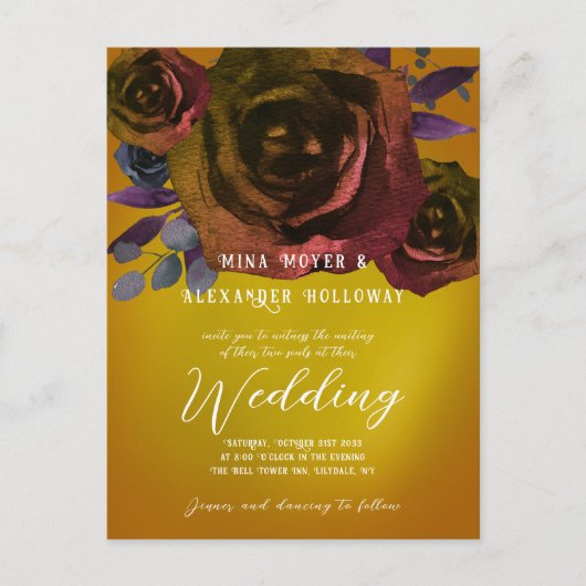 Moderne Gothic Donkere Rozen QRC Briefkaart (Voorkant)