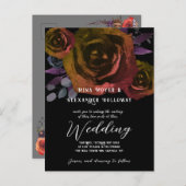 Moderne Gothic Donkere Rozen QRC Briefkaart (Voorkant / Achterkant)