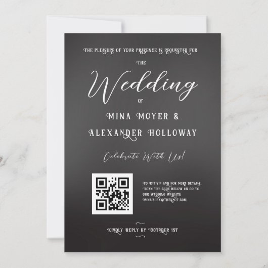 Moderne Gothic Donkere Rozen QRC Kaart (Achterkant)