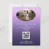 Moderne Gothic Paarse zwarte Rozen QRC bruiloft Kaart (Achterkant)