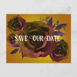 Moderne Gothic Roos foto Opslaan Onze Datum Briefkaart