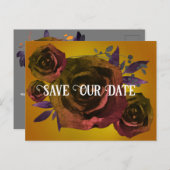Moderne Gothic Roos foto Opslaan Onze Datum Briefkaart (Voorkant / Achterkant)