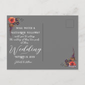 Moderne Gotische Bloemen Foto Bruiloft Save the Da Briefkaart (Achterkant)