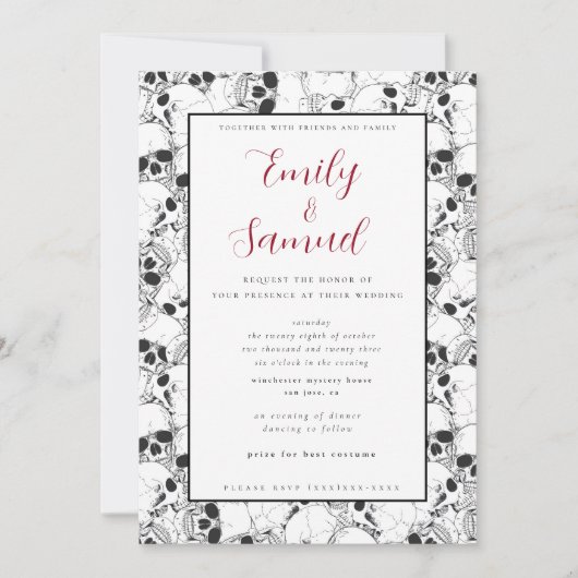 Moderne Gotische bruiloft uitnodiging (Voorkant)