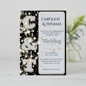 Moderne gotische Chic Pearl Gold Script Wedding Folie Uitnodiging (Staand Voorkant)