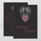 Moderne Gotische Planchette Bruiloft Kaart (Voorkant / Achterkant)