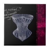 Moderne gotische steampunk Franse korset Tegeltje (Voorkant)