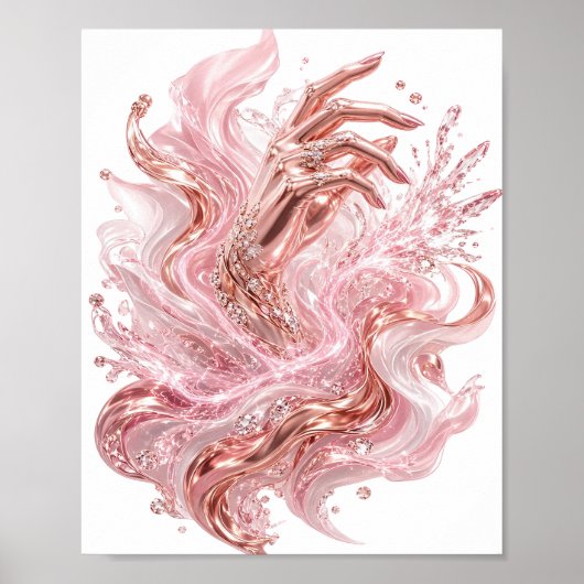 Moderne Goud ABSTRACTE KUNST Grafisch ontwerp Poster (Voorkant)
