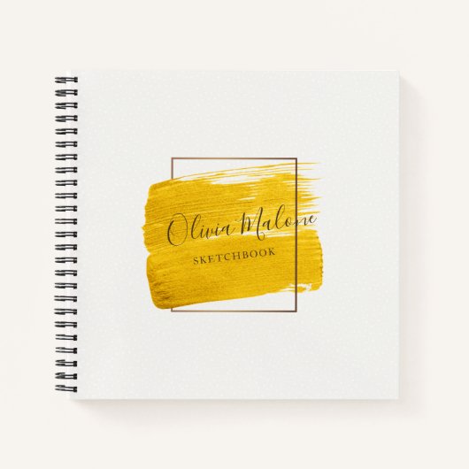 Moderne goud aquarel verf lijst notitieboek (Voorkant)
