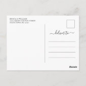 Moderne goud blauwe marmeren wijziging van datum u briefkaart (Achterkant)