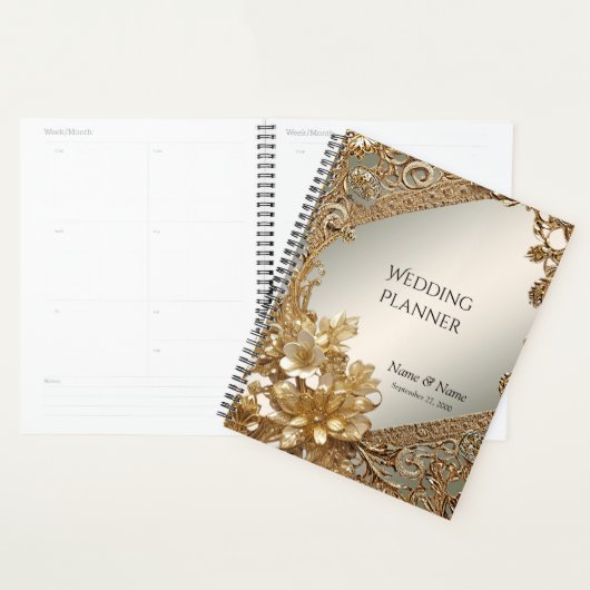 Moderne Goud Bloemenplanner Planner (Display)