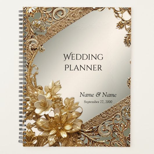 Moderne Goud Bloemenplanner Planner (Voorkant)