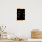 Moderne Goud Bokeh Prijslijst Poster (Keuken)