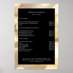Moderne Goud Bokeh Prijslijst Poster
