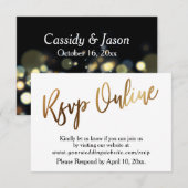 Moderne goud & Bokeh RSVP online informele handges Kaartje (Voorkant / Achterkant)