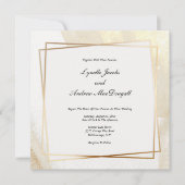 Moderne Goud & Cream ingelijste bruiloft uitnodigi Kaart (Voorkant)