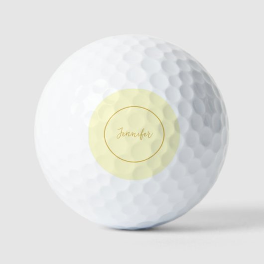 Moderne Goud & Cream Kleur Kalligrafie Duidelijk U Golfballen (Voorkant)