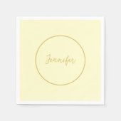 Moderne Goud & Cream Kleur Kalligrafie Duidelijk U Servet (Voorkant)