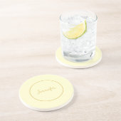 Moderne Goud & Cream Kleur Kalligrafie Duidelijk U Zandsteen Onderzetter (Zijkant)