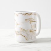 Moderne goud effect marmer patroon koffiemok (Voorkant rechts)