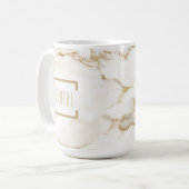 Moderne goud effect marmer patroon koffiemok (Voorkant links)