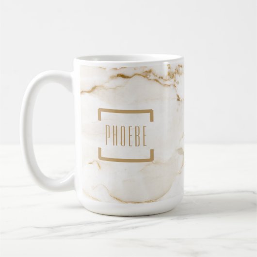 Moderne goud effect marmer patroon koffiemok (Links)